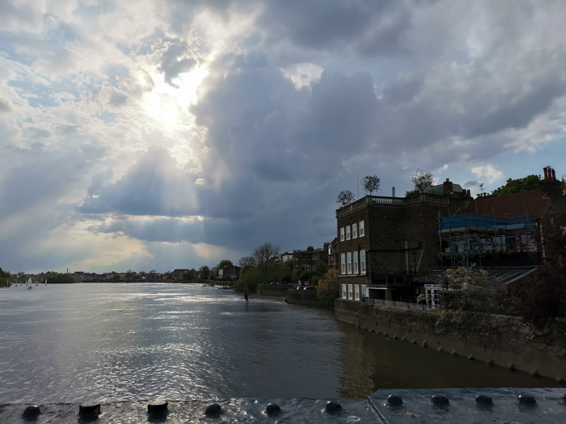 Clouds, iron water, sailing